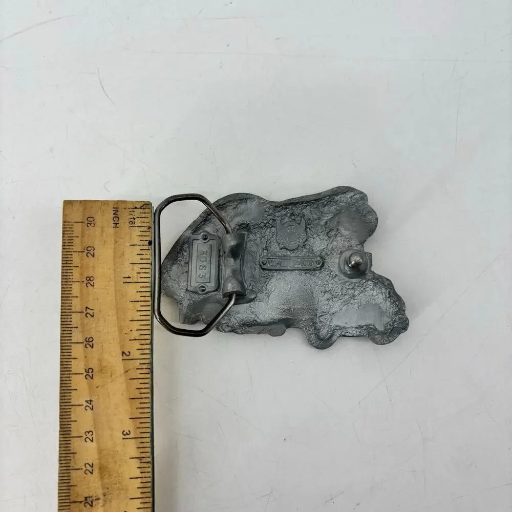 Semi Truck Trucker Belt Buckle Flying Enamel Eagle Pewter Streetwear
